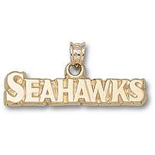 LogoArt Seattle Seahawks 10K Gold 1/4 inch X 1 inch Team Logo Pendant 