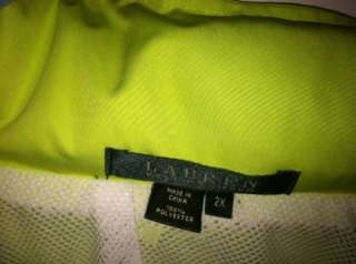   Ralph Lauren Bright Green Windbreaker jacket 2X Plus size EUC  