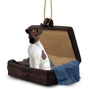   /White Fox Terrier Traveling Companion Dog Ornament
