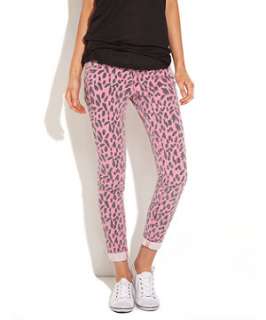 Bright Pink (Pink) Pink Leopard Print Jeans  249566876  New Look