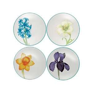Noritake Colorwave Turquoise   Floral Appetizer Plates (Set of 4), 6 
