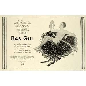 1931 Ad Bas Gui Hosiery Socks Fashion France Artist Georges Leonnec 