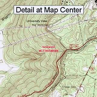   Topographic Quadrangle Map   Sewanee, Tennessee (Folded/Waterproof