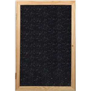  Enclosed Recycled Rubber Bulletin Board w/ One Door & Wood 