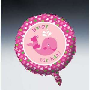 Ocean Preppy Girl 1st Birthday Foil Balloon Toys & Games