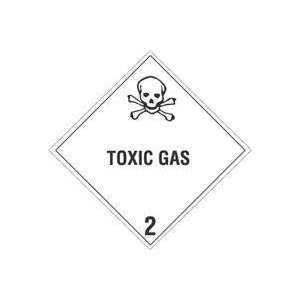  4 x 4 Toxic GasHazard Class 2 Label(Min. Qty 1 Roll 
