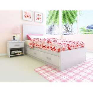 dCOR design Willow Storage Bed in Frost White   Size Full at  