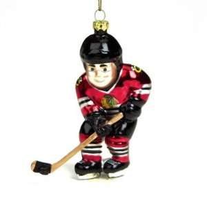  NHL Glass Hockey Player Ornament   Chicago Blackhawks (Set 