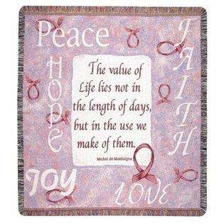   Love Joy Value of Life Tapestry Throw Blanket 50 x 60 