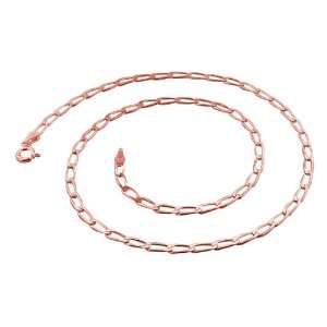 14K Rose Gold Plated Sterling Silver 24 Long Curb Chain Necklace   3 