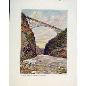  Bridge Over Victoria Falls Rhodesia Antique Print Color 