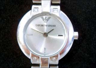   Stainless Steel Emporio Armani Genuine Diamond Designer Evening Watch