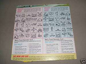 1950s Cheerios Travel Game Cereal Box Cut Out  