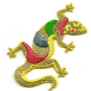 BUY 1 GET 1 OF SAME FREE/Geckos Gold Lizard Iron On Embroidered 