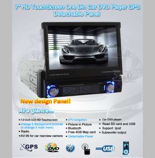 In Dash Single 1 Din 7”HD Car Stereo DVD Player GPS Nav Radio RDS 