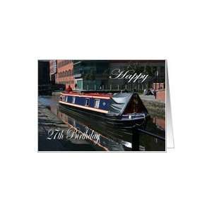  Happy 27th Birthday canal boat Card Toys & Games