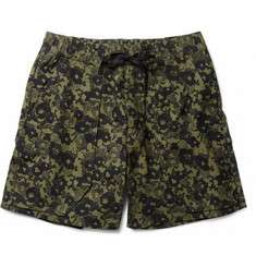 Acne Scout Printed Textured Cotton Shorts