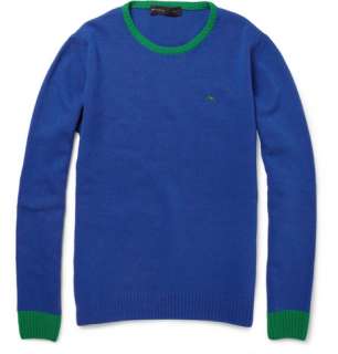   Clothing  Knitwear  Crew necks  Contrast Trim Wool Sweater
