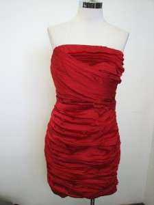 NWOT EXPRESS RED ROUCHED STRAPLESS DRESS, 10  