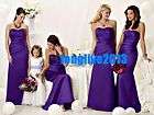 Customize A Line Sweetheart purple Floor length Flower Girl Bridesmaid 