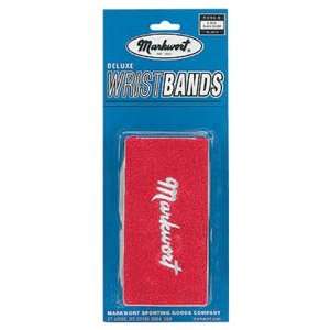   Athletic Wristbands W/Logo SCARLET/WHITE 6 (ONE PAIR) Sports