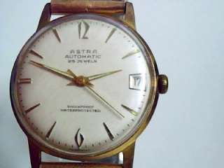   VINTAGE SWISS AUTHENTIC ASTRA AUTOMATIC MENS WRISTWATCH 65 YRS OLD