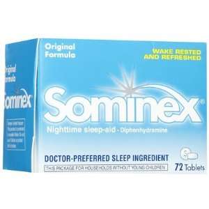Sominex Maximum Strength Sleep Aid Caplets 72 ct. (Quantity of 4)