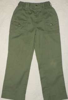 OFFICIAL BOY SCOUT UNIFORM Green 6 pocket PANTS 12 w 26  