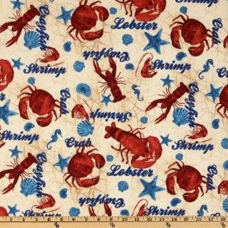 54 Wide Premier Prints Nautical Latitude Sail Blue/Red Fabric By The 