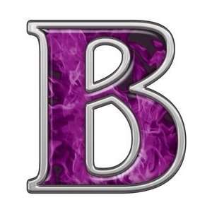  Reflective Letter B with Inferno Purple Flames   6 h 