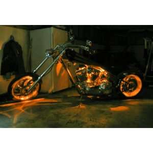  Orange Motorcycle LED Neon Accent Lighting Kit with 10 