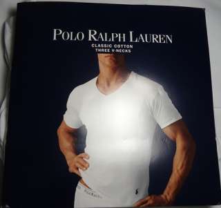 NEW Polo Ralph Lauren 3 Pack Classic Cotton V Neck T shirt (RL65) All 