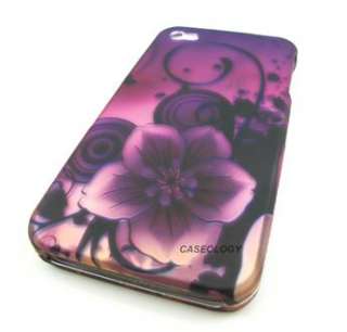 MAGIC PURPLE FLOWER HARD SNAP ON CASE COVER APPLE IPHONE 4 4S PHONE 