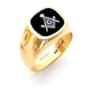  Oval Blue Lodge Ring   10k Gold/10k Yellow Gold Jewelry