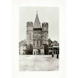 1899 Photogravure Basel Switzerland Spalentor Medieval 