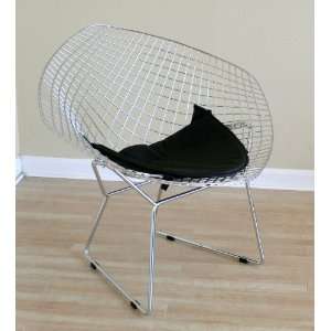  Bertoia Style Steel Wire Mesh Chair with Pad