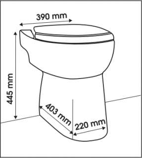 SFA SANIBROY Stand WC mit Hebeanlage SANICOMPACT 43  