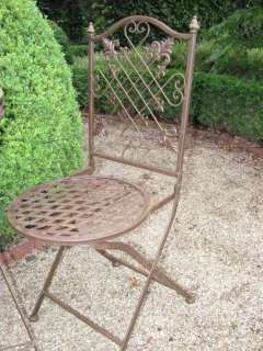 Bistro Set Gartenmöbel Tisch + 2 Stühle Metall Antik  