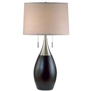  Pure Table Lamp 30h Dk Brw/brs Nckl