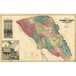    Map of Sonoma County California, 1877 Arts, Crafts & Sewing