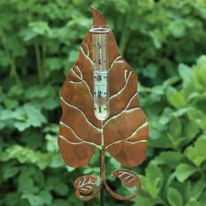  Hand Crafted Metal Leaf Rain Gauge Patio, Lawn & Garden