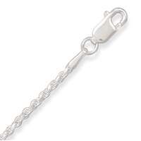 Sterling Silver 1.2mm Diamond Cut Rope Chain 14   30  