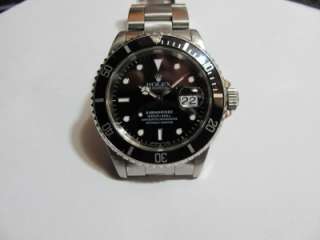 MENS ROLEX SUBMARINER 16610 STAINLESS w/ BLACK DIAL & DATE, BOX 