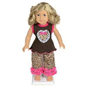   Heart 2pc Doll Clothing Set    Fits 18 American Girl Doll Toys