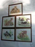 Framed Ken Carlson Print Deer, Lynx, Fox, Duck, Skunk  