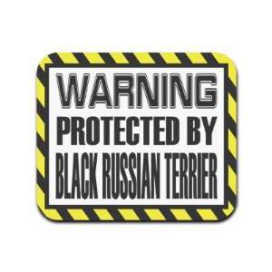  Warning Protected By Black Russian Terrier Mousepad Mouse 