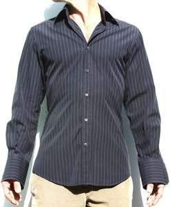 GUCCI Black Tonal Striped Long Slv. Dress Shirt 39/15.5  