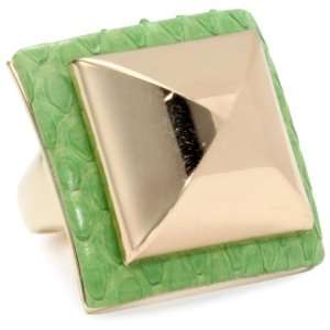 Ted Rossi Palm Beach Chic Python Square Pyramid Adjustable Ring