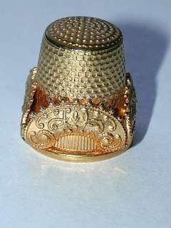   Collectible Thimble With Design Plaque On Four Sides ~L@@K  