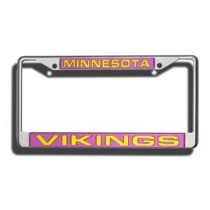   Minnesota Vikings Laser Cut Chrome License Plate Frame Sports